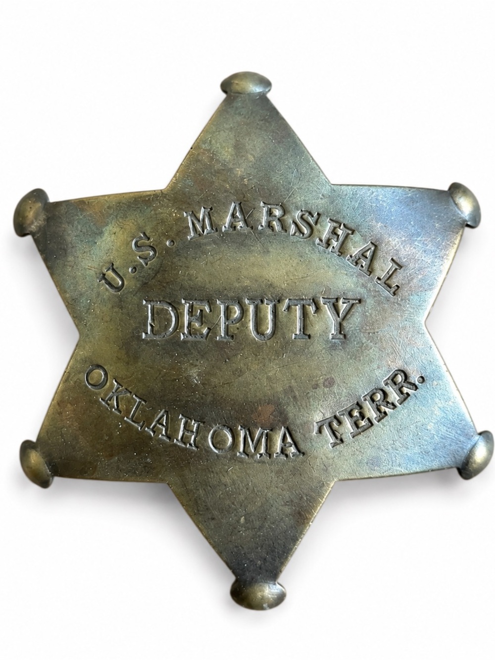NEW Western Star Brass Badge U.S. Marshal Oklahoma Territory Deputy